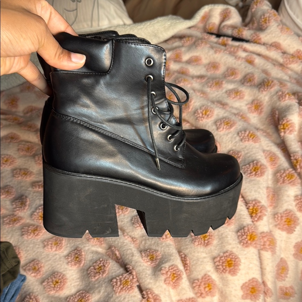 Black Platform Ankle Boots